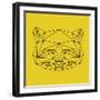 Yellow Raccoon Polygon-Lisa Kroll-Framed Art Print