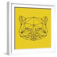 Yellow Raccoon Polygon-Lisa Kroll-Framed Art Print