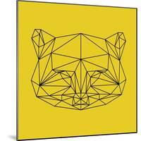 Yellow Raccoon Polygon-Lisa Kroll-Mounted Art Print