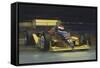 Yellow Race Car-William Vanderdasson-Framed Stretched Canvas