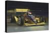 Yellow Race Car-William Vanderdasson-Stretched Canvas