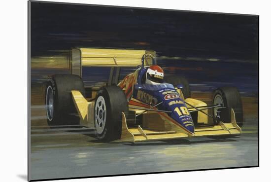 Yellow Race Car-William Vanderdasson-Mounted Giclee Print