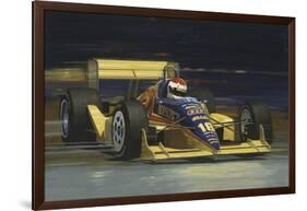 Yellow Race Car-William Vanderdasson-Framed Giclee Print