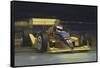 Yellow Race Car-William Vanderdasson-Framed Stretched Canvas