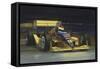 Yellow Race Car-William Vanderdasson-Framed Stretched Canvas