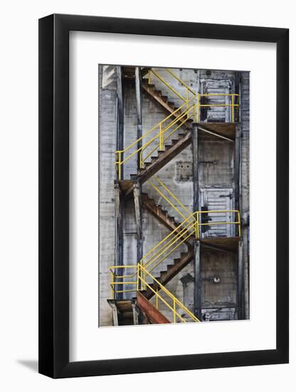 Yellow Railings-David Lorenz Winston-Framed Art Print