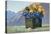 Yellow Ranunculus and Bluebells-null-Stretched Canvas