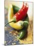 Yellow, Red and Green Chili Peppers-Joerg Lehmann-Mounted Photographic Print