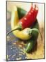 Yellow, Red and Green Chili Peppers-Joerg Lehmann-Mounted Photographic Print