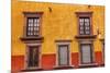 Yellow Red Wall Brown Windows Metal Gates, San Miguel de Allende, Mexico-William Perry-Mounted Photographic Print