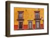 Yellow Red Wall Brown Windows Metal Gates, San Miguel de Allende, Mexico-William Perry-Framed Photographic Print