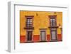 Yellow Red Wall Brown Windows Metal Gates, San Miguel de Allende, Mexico-William Perry-Framed Photographic Print