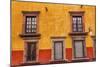 Yellow Red Wall Brown Windows Metal Gates, San Miguel de Allende, Mexico-William Perry-Mounted Photographic Print