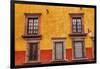 Yellow Red Wall Brown Windows Metal Gates, San Miguel de Allende, Mexico-William Perry-Framed Photographic Print