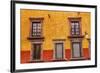Yellow Red Wall Brown Windows Metal Gates, San Miguel de Allende, Mexico-William Perry-Framed Premium Photographic Print
