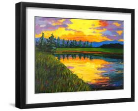 Yellow Reflections on Voorhis Pond-Patty Baker-Framed Art Print