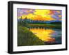Yellow Reflections on Voorhis Pond-Patty Baker-Framed Art Print