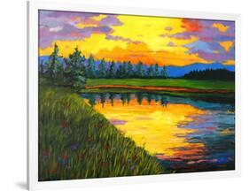 Yellow Reflections on Voorhis Pond-Patty Baker-Framed Art Print