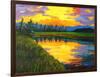 Yellow Reflections on Voorhis Pond-Patty Baker-Framed Art Print