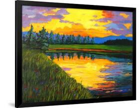 Yellow Reflections on Voorhis Pond-Patty Baker-Framed Art Print