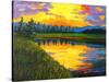 Yellow Reflections on Voorhis Pond-Patty Baker-Stretched Canvas