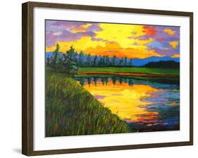 Yellow Reflections on Voorhis Pond-Patty Baker-Framed Art Print