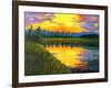 Yellow Reflections on Voorhis Pond-Patty Baker-Framed Art Print