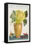 Yellow Rose in Vase-null-Framed Stretched Canvas