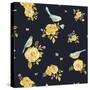 Yellow Rose Pattern-Yachal Design-Stretched Canvas