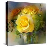 Yellow Rose-Skarlett-Stretched Canvas