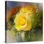 Yellow Rose-Skarlett-Stretched Canvas