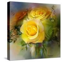 Yellow Rose-Skarlett-Stretched Canvas