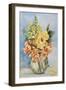 Yellow Roses and Antirrhinums, 2001-Joan Thewsey-Framed Giclee Print