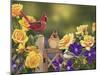 Yellow Roses and Songbirds-William Vanderdasson-Mounted Giclee Print