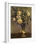 Yellow Roses In Glass Vase-Allayn Stevens-Framed Art Print