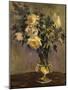 Yellow Roses In Glass Vase-Allayn Stevens-Mounted Art Print