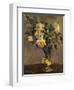 Yellow Roses In Glass Vase-Allayn Stevens-Framed Art Print