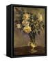 Yellow Roses In Glass Vase-Allayn Stevens-Framed Stretched Canvas