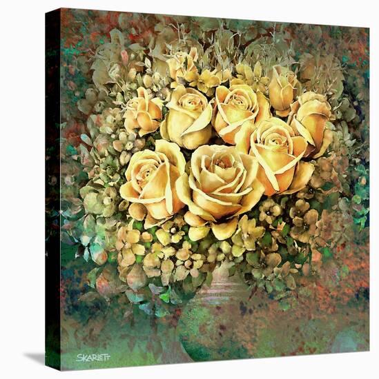 Yellow Roses-Skarlett-Stretched Canvas