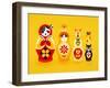 Yellow Russian Dolls-Cat Coquillette-Framed Premium Giclee Print