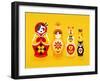 Yellow Russian Dolls-Cat Coquillette-Framed Premium Giclee Print