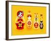 Yellow Russian Dolls-Cat Coquillette-Framed Giclee Print