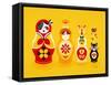 Yellow Russian Dolls-Cat Coquillette-Framed Stretched Canvas