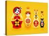 Yellow Russian Dolls-Cat Coquillette-Stretched Canvas