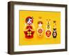 Yellow Russian Dolls-Cat Coquillette-Framed Giclee Print