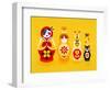 Yellow Russian Dolls-Cat Coquillette-Framed Giclee Print