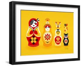 Yellow Russian Dolls-Cat Coquillette-Framed Giclee Print