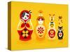 Yellow Russian Dolls-Cat Coquillette-Stretched Canvas