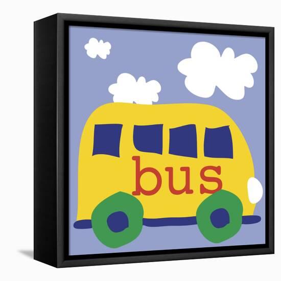 Yellow School Bus-Erin Clark-Framed Stretched Canvas