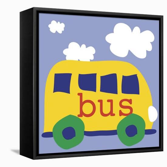Yellow School Bus-Erin Clark-Framed Stretched Canvas